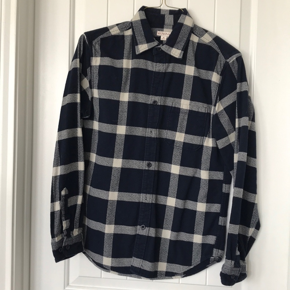 Navy Plaid Button Down